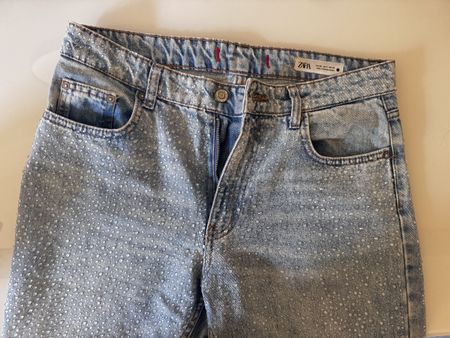 Virale Zara Jeans mit Glitzer Damen Grösse 38 neu