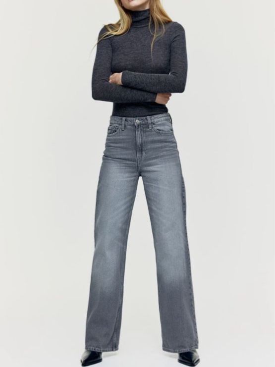 Jeans: Wide-leg Jeans Grau in Gr.42 /M – Nuovo (secondo la descrizione) da Zumikon venduto da nat_96zs