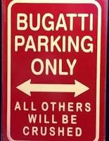Rusty Blechschild-BUGATTI-PARKING ONLY - 30 X 40 CM
