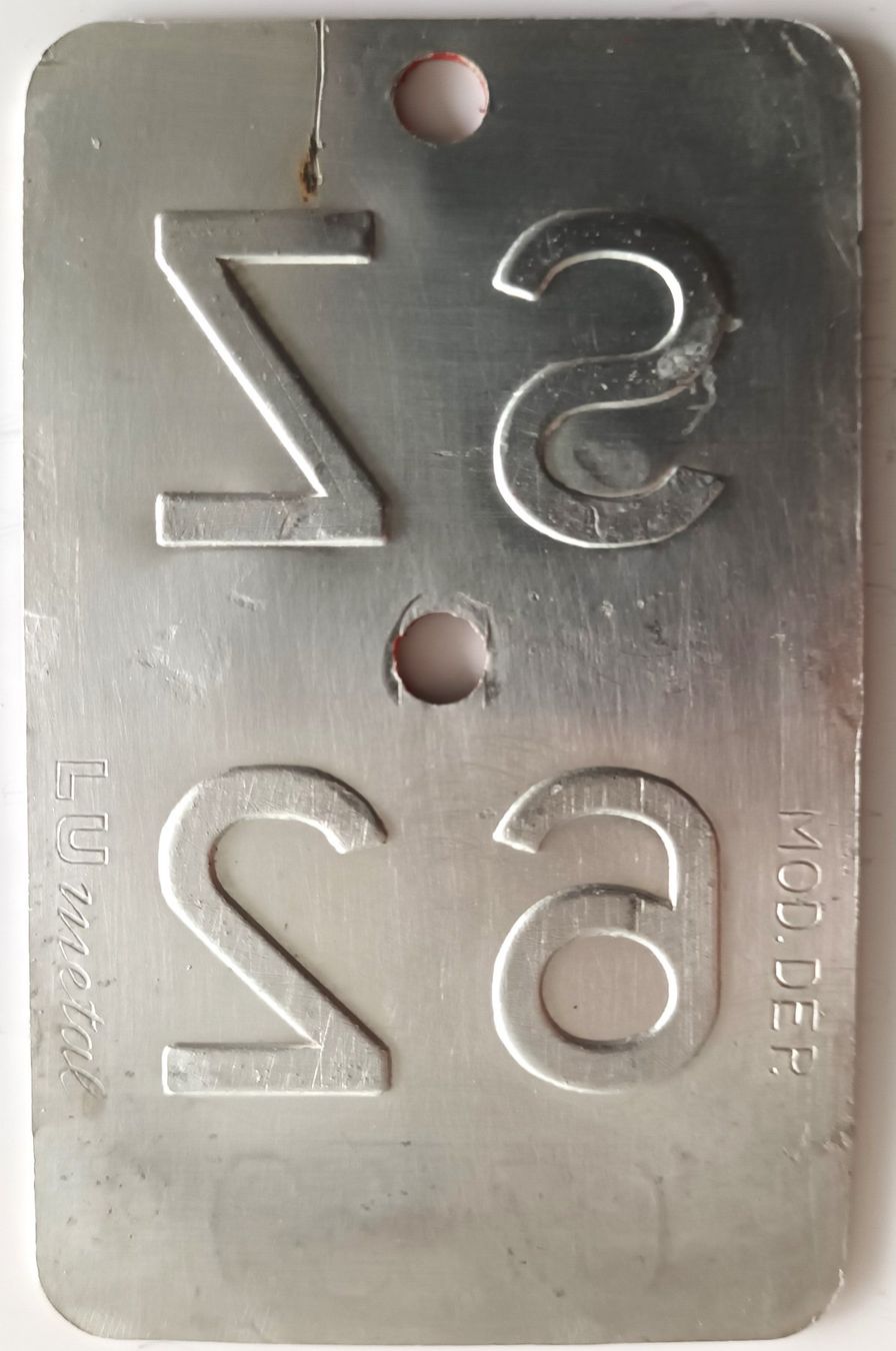 Insegne: Velonummer Schwyz 1962 SZ 62 – Usato da Bülach venduto da anska 1