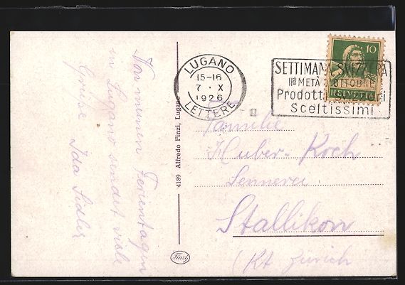 Cartes postales: AK Lugano, Paradiso, Quai, 1926 – D'occasion à Berlin par bartko-reher 1