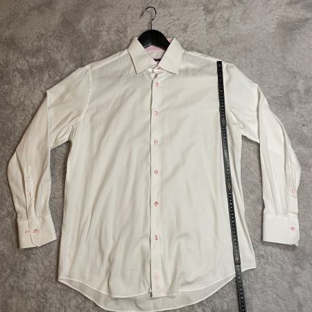 Pal Zileri Herrenhemd Weiss Rosa Gr 41 Made in Italy