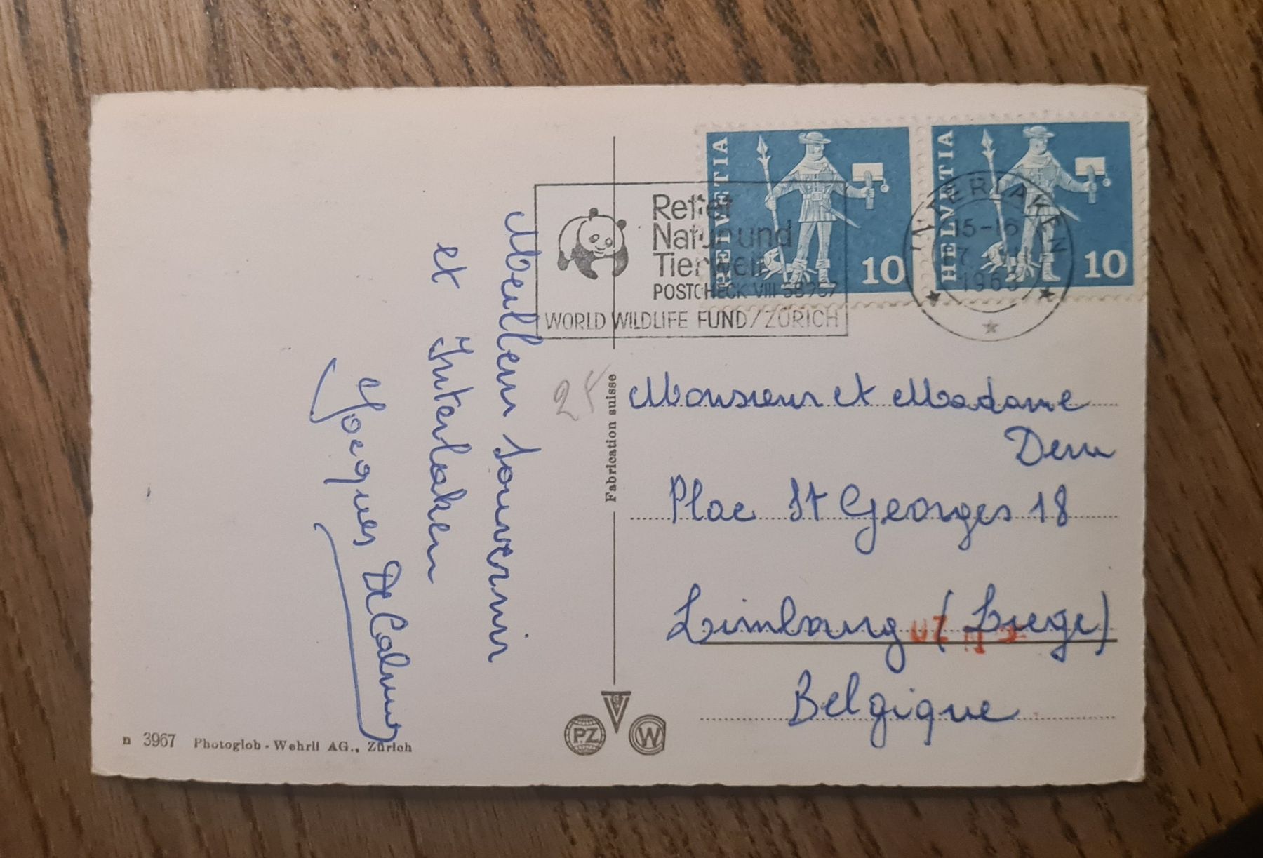 Ansichtskarten: Interlaken und die Jungfrau 1963 – Gebraucht aus Ebikon von Donar50 1