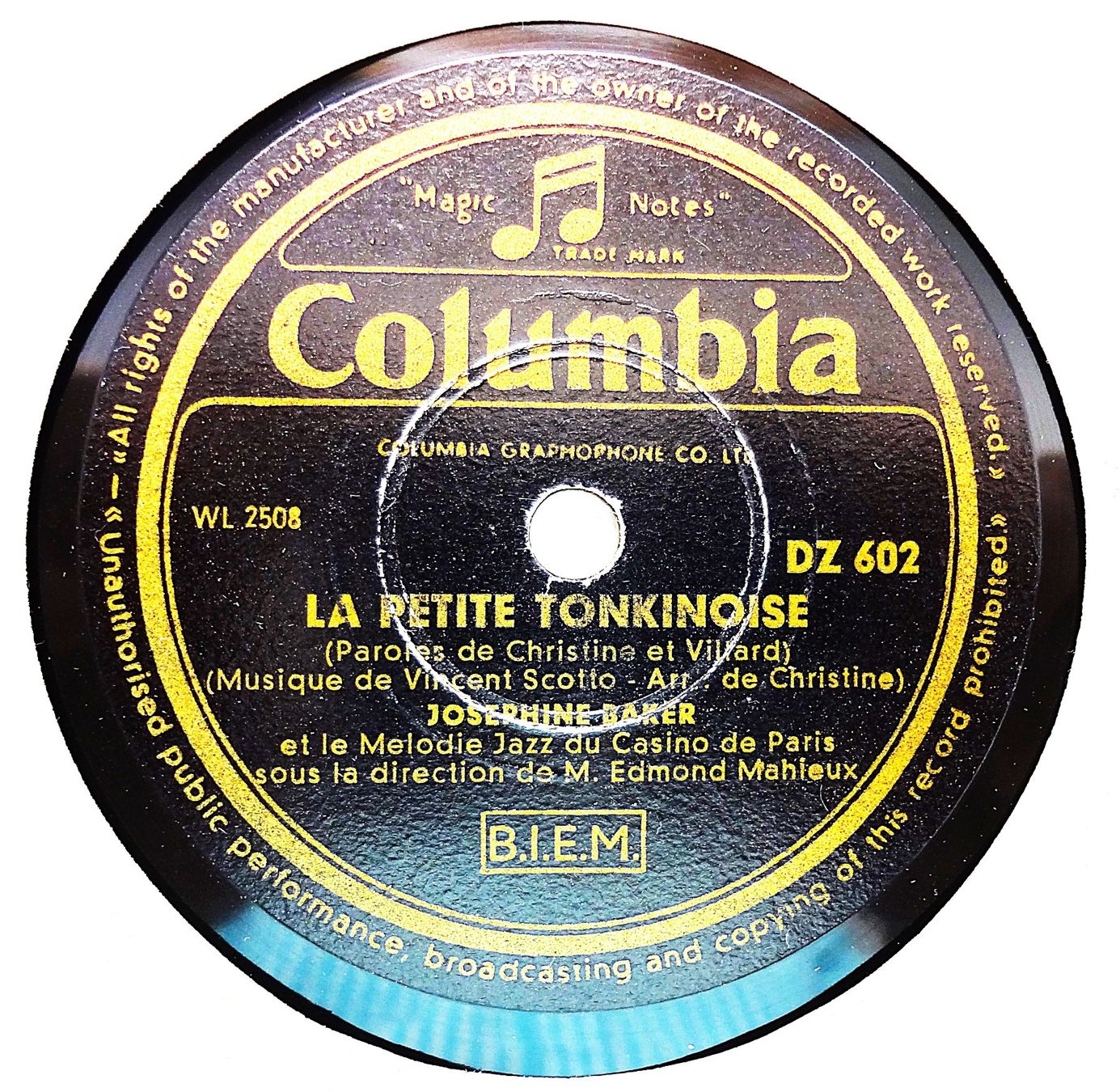 Schallplatten: Josephine Baker, Schellackplatte mit Originalhülle – Gebraucht aus Hemishofen von Phonomandy 1