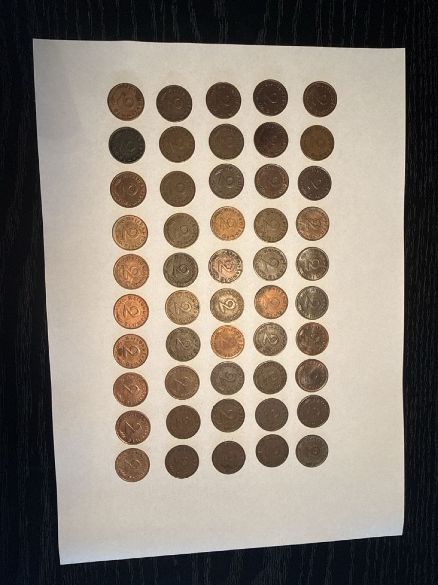Tutti le monete: 2 Reichspfennig 50x Stück – Usato da Buchs ZH venduto da kaktus899