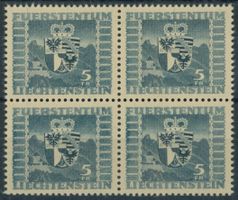 FL - 1945 - Landeswappen - Viererblock - postfrisch **