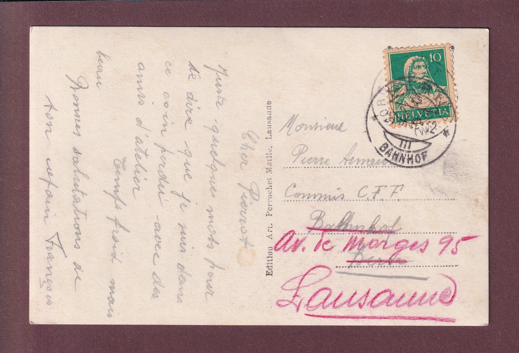 Ansichtskarten: GORNERGLETSCHER - Monte Rosa - 1930 – Gebraucht aus Pully von nicecards 1