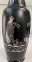 Vase en verre noir et argent