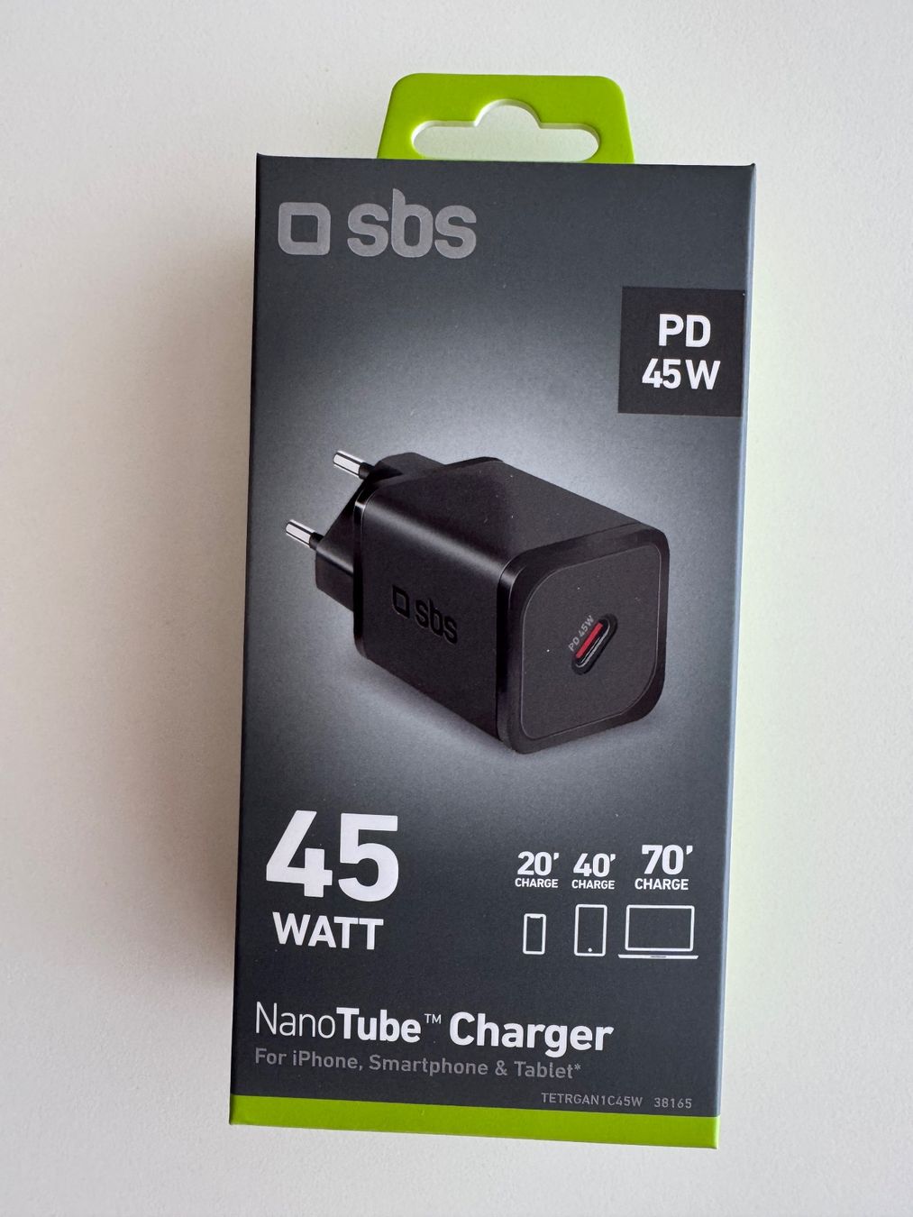 Caricabatterie: SBS NanoTube charger USB-C 45W – Nuovo e nell'imballaggio originale da St-Gingolph venduto da GoldenKeys 1