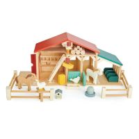 Holz Bauernhof mit Tieren und Zubehör ab 3 Jahren