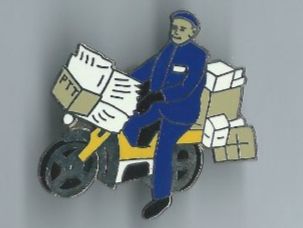 Placchette & Badge: PTT Pin  Briefträger Mofa – Usato da Zürich venduto da t24_de
