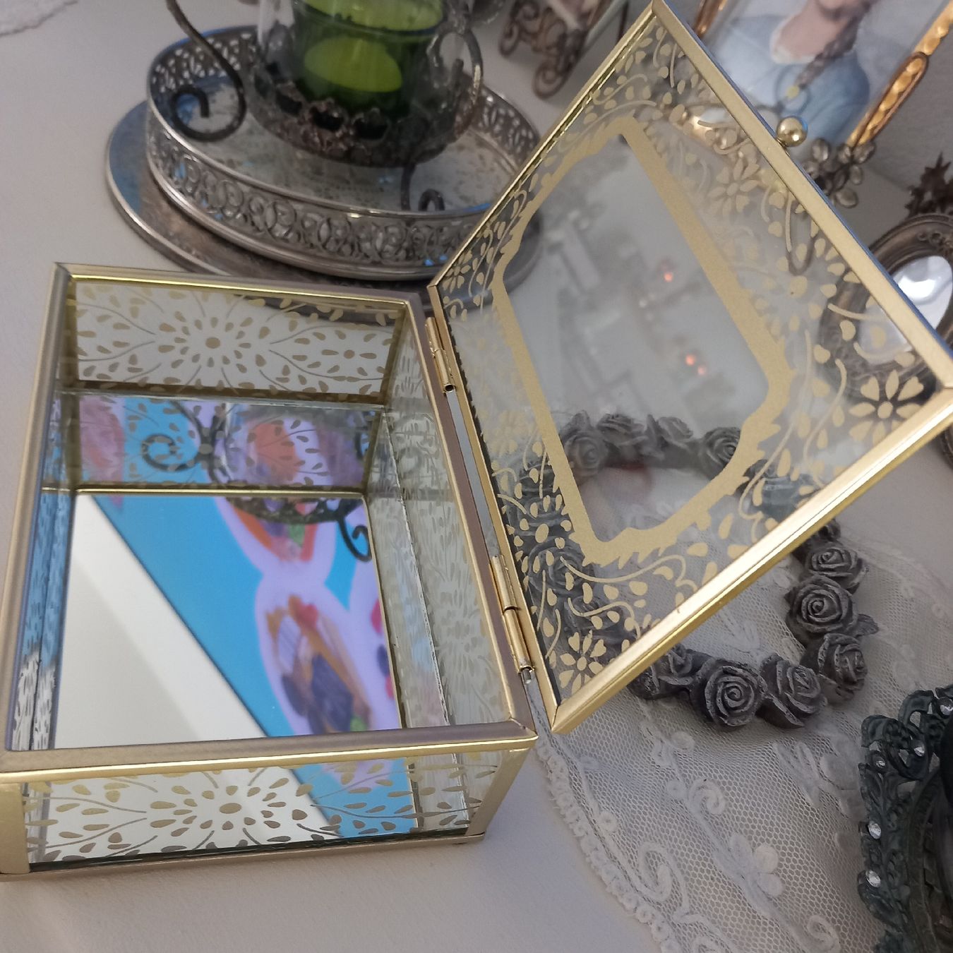 Bicchieri: Schmuck Spiegel Glas Dose /Neu – Nuovo (secondo la descrizione) da Aegerten venduto da gismolini 8