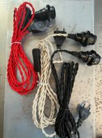 6x Textilkabel mit Stecker, Schnurschalter und E14 Fassung