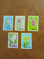 Rare collection de timbres d'orchidées de Palau - 5 pcs.