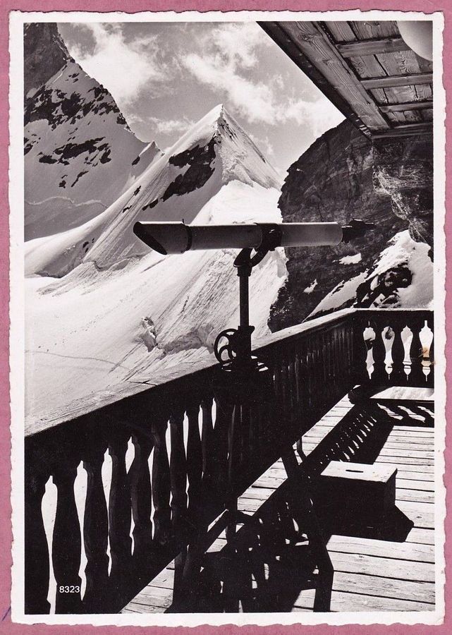 Cartoline postali: Jungfraujoch, Blick an Mathildenspitze, um 1945 – Usato da Frauenfeld venduto da POML