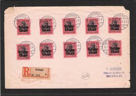 R-Brief Belgien 1Franc / Deutsche Besatzung , 18.5.1918 !