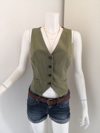 🤩ZARA GILET OLIVGRÜN NEU