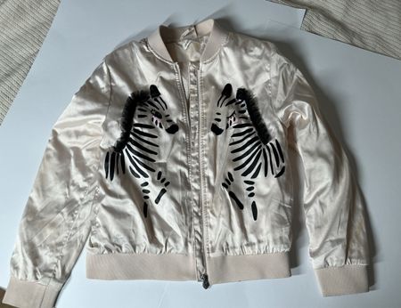 Mädchen Satin Zebra Bomberjacke, H&M, Größe 8–9 Jahre