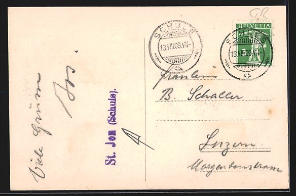 Cartoline postali: Schuls, St. Jon, Meierei mit Lischanna – Usato da Berlin venduto da bartko-reher 1