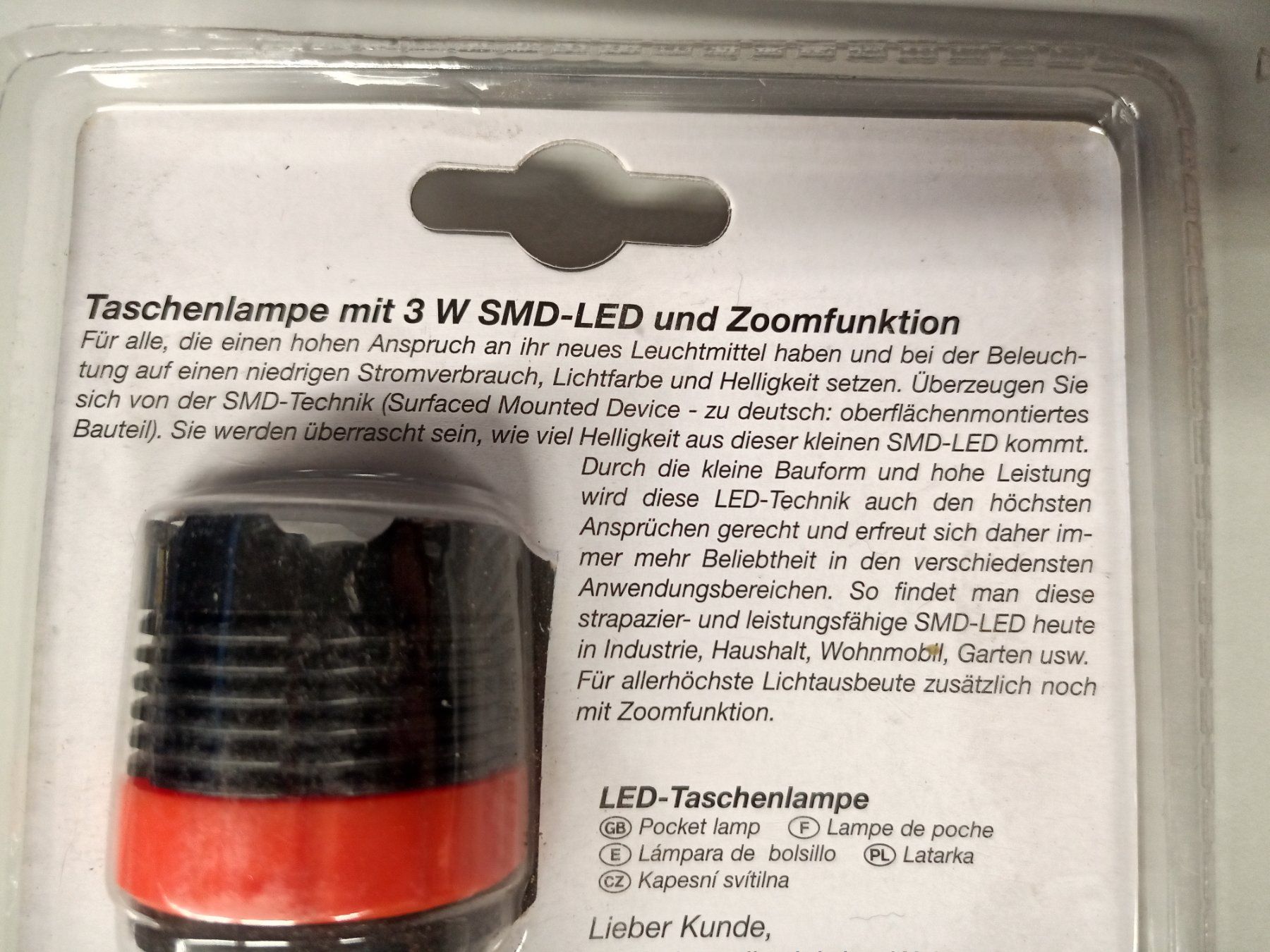 Lampade: Taschenlampe LED – Nuovo e nell'imballaggio originale da Oberegg venduto da A-Z.Handel.Loehrer 1