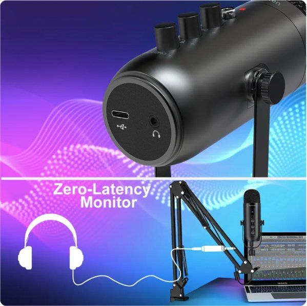 Microfoni: USB Studio-Kondensatormikrofon Set mit Boom Arm – Nuovo e nell'imballaggio originale da Châtelaine venduto da topshop.switzerland 7