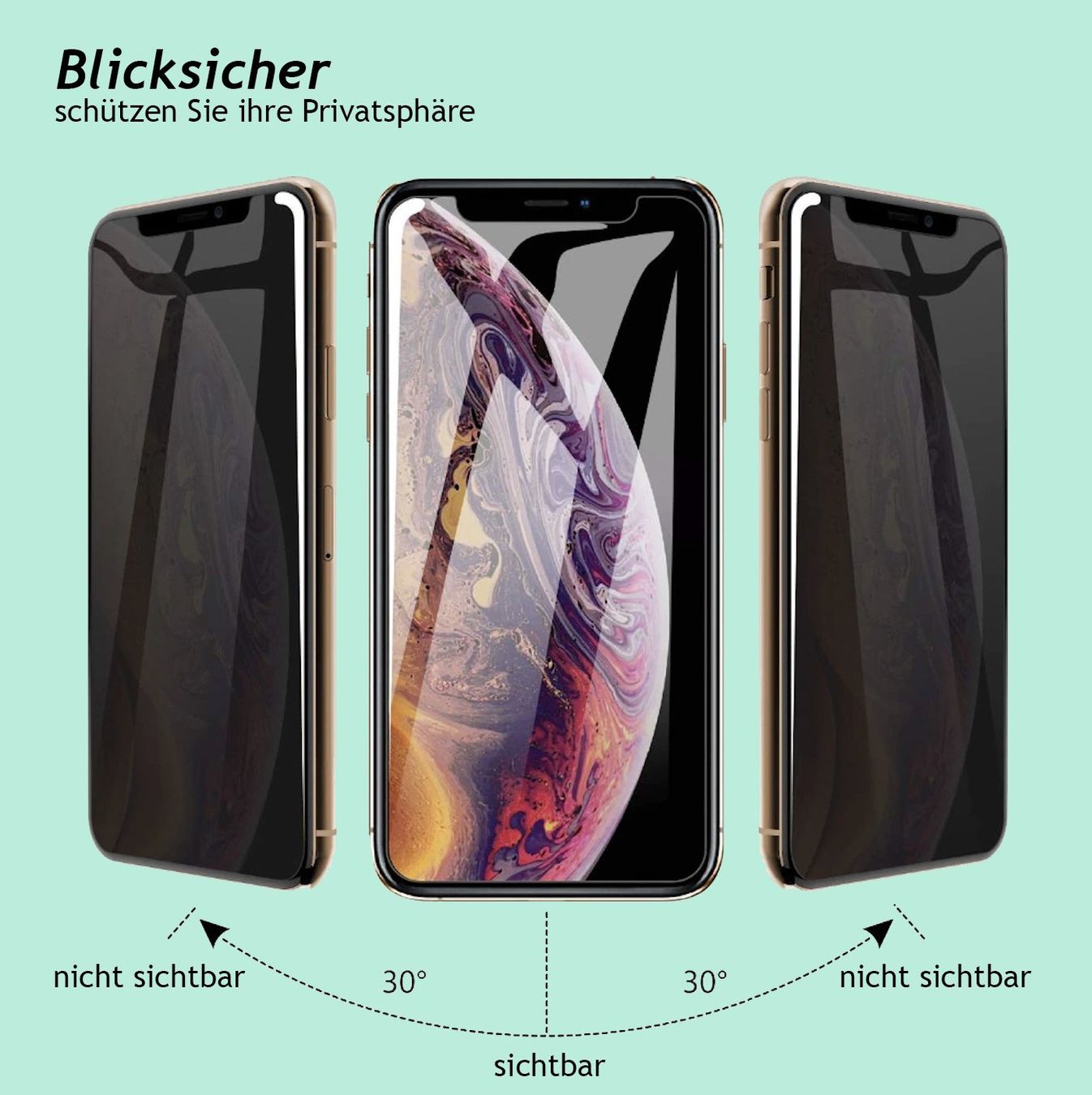 Lackretusche & Schutzfolien: Panzerfolie Blickschutz Displayschutz iPhone 12 Pro – Neu und originalverpackt aus Lauerz von Rentira 1