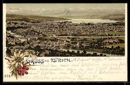 Litho Zürich, Teilansicht, Edelweiss