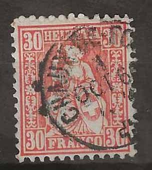 Tutti i francobolli: CH033 - Helvetia assise no 33 obl. – Usato da Trélex venduto da Phil_Albert