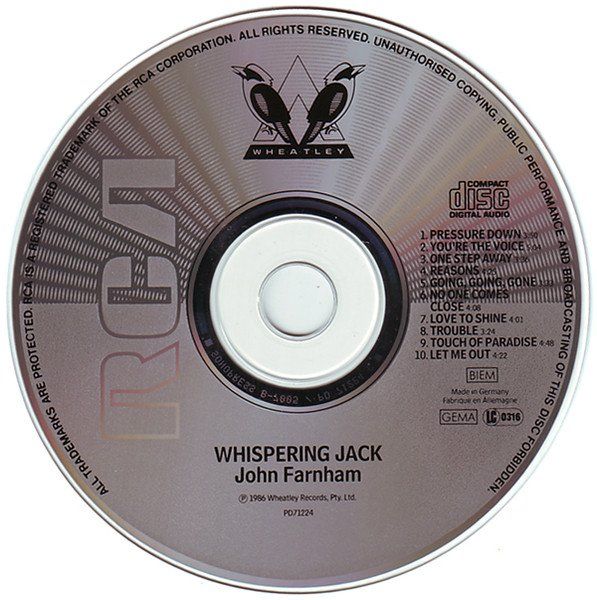CD: John Farnham - Whispering Jack [RCA] – Usato da Unterbäch venduto da eqlut 2