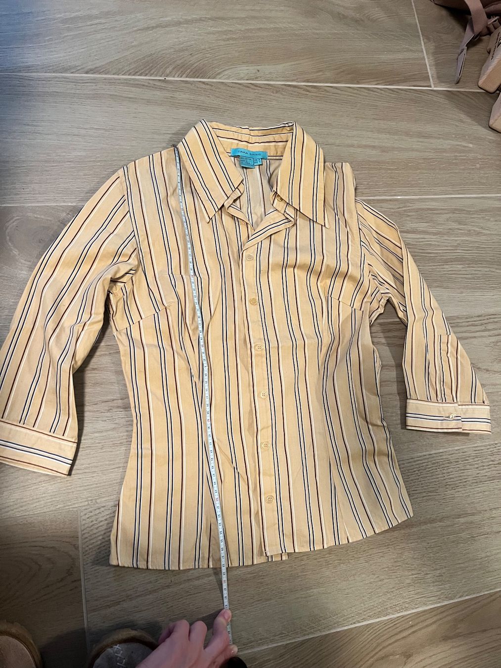 Zara Camicette: beige-gestreifte Bluse, Grösse M von Zara – Usato da Lugano venduto da sweetyd84 1