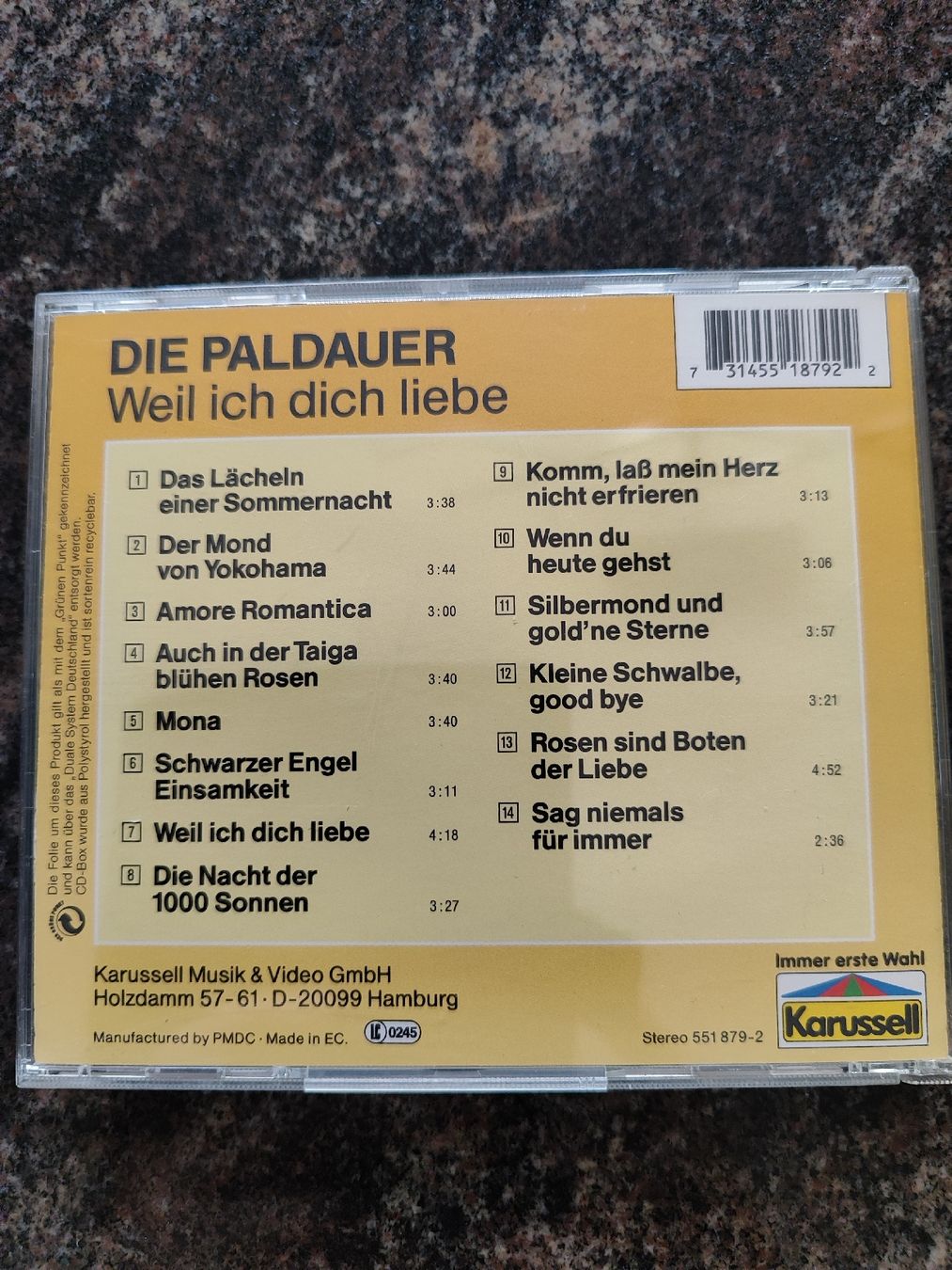 CD: CD, Die Paldauer "Weil ich dich liebe" – Usato da Madiswil venduto da marmotte63 1
