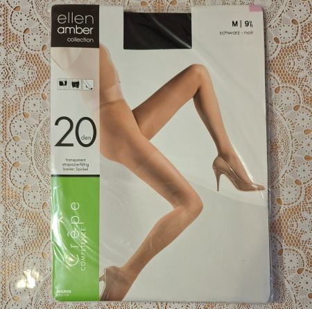 Ellen Amber Crêpe Strumpfhose 20den Gr.M Schwarz