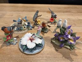 Wandschmuck Porzellan Vögel