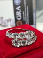 Bague argent diamants de moissanite de 2,72ct certifié GRA