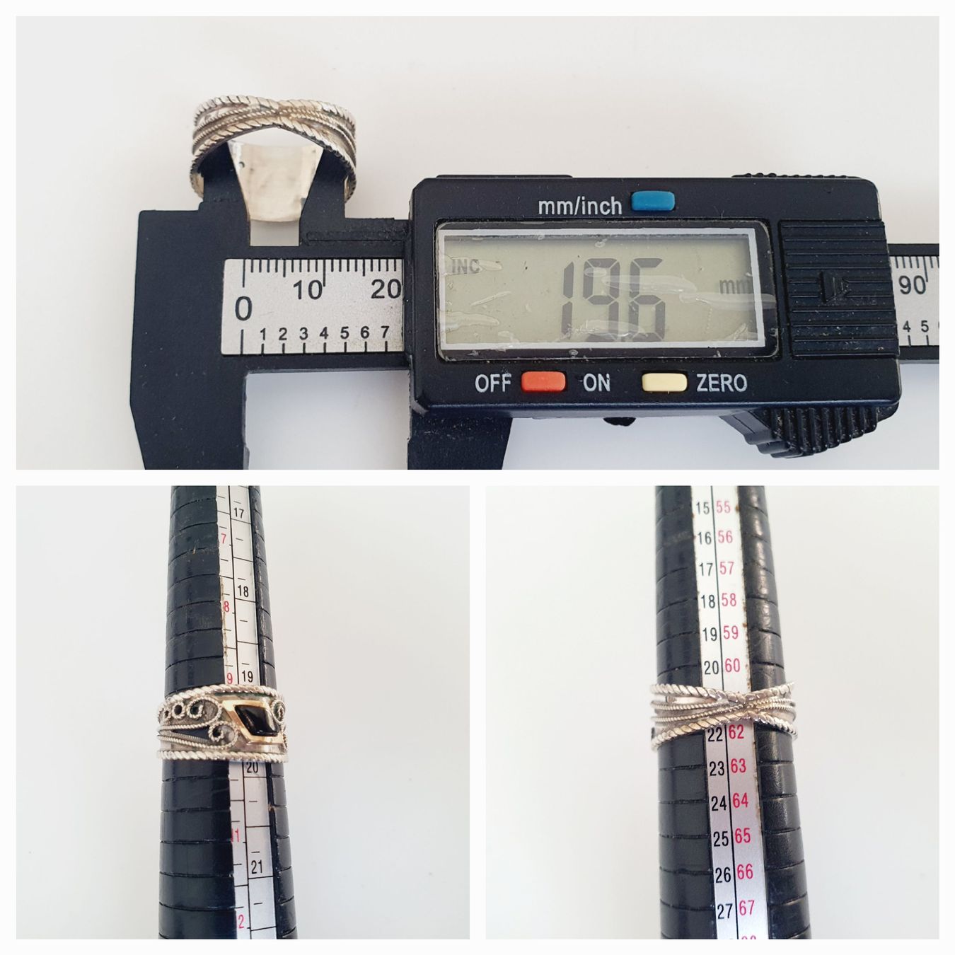 Anelli: Schöner Silberring mit schwarzem Stein, Grösse 19.6 mm – Usato da Kreuzlingen venduto da Wunderkiste123 3