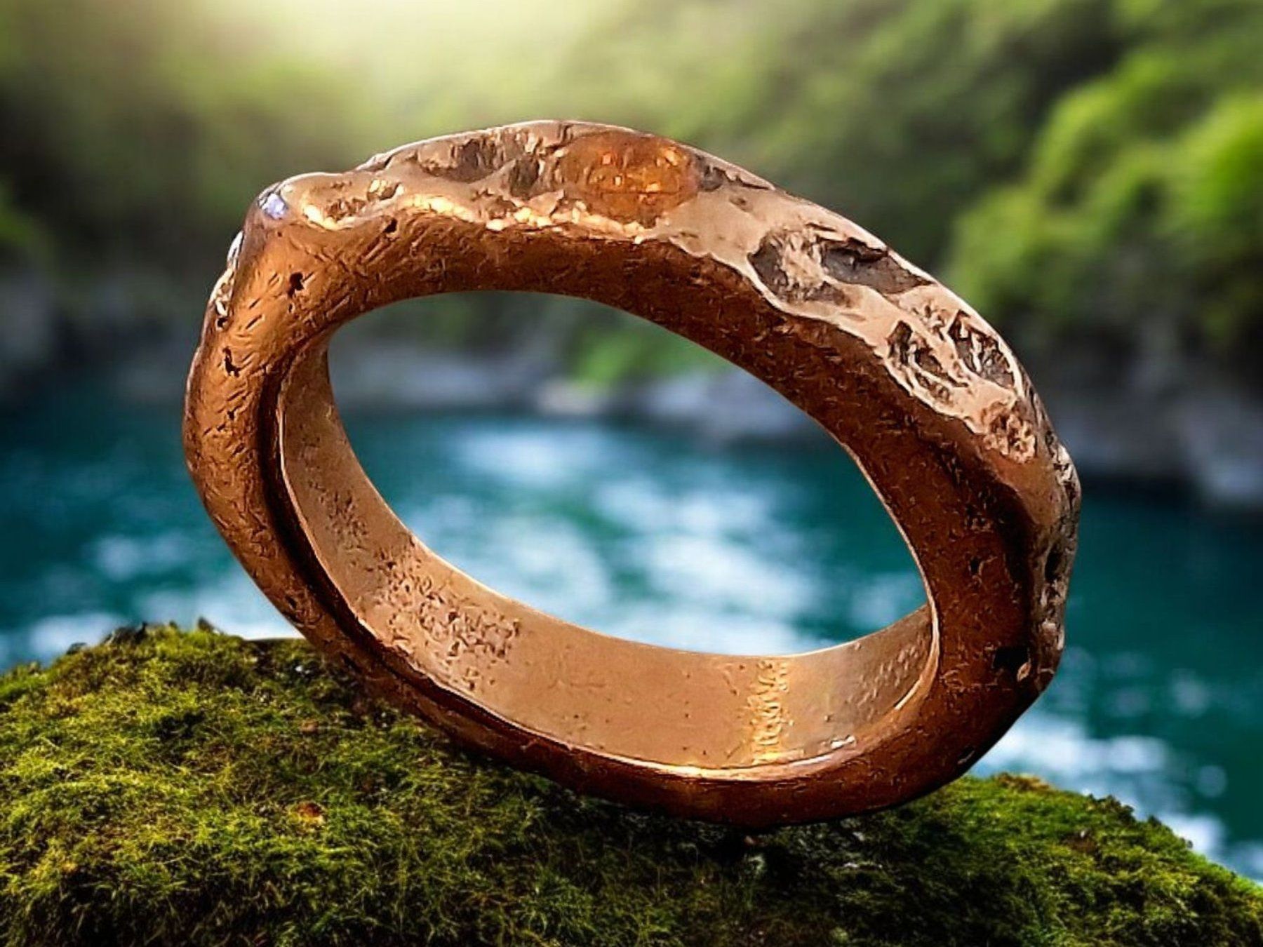 Anelli: Wilder Ring Bronze & Bernstein,  Gr. 51 – Nuovo e nell'imballaggio originale da Aarau venduto da Schmuckhoehle_MD 9
