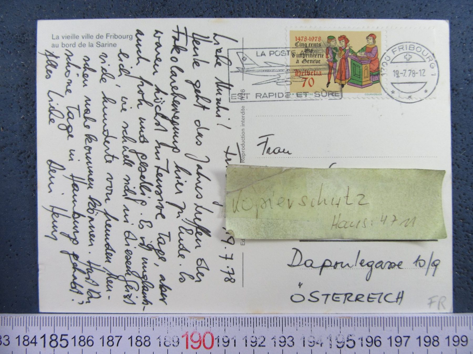 Cartoline postali: FRIBOURG FR AK – Usato da Ettingen venduto da Hausi4711 1