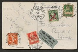 Flugpost Schweiz 1922 Genf Zürich mit F2  Luftpost