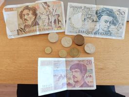 Konvolut Banknoten und Münzen Frankreich gebraucht