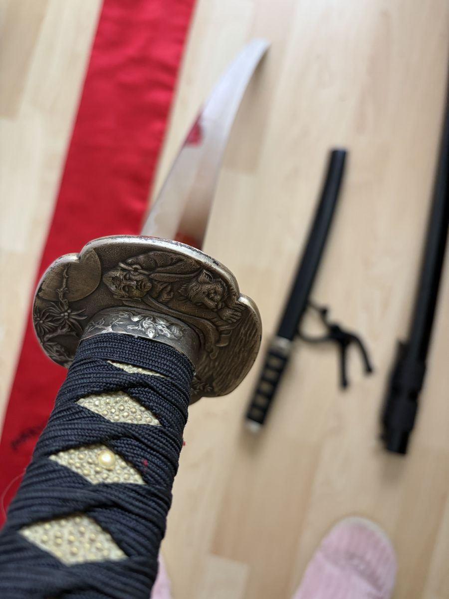 Arte internazionale: 2 Trainings- Katana / Samurai-Schwerter mit rotem Schutzsack – Usato da Wiedlisbach venduto da anipet61 1