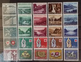 1954 bis 1958, 5 Sätze Pro Patria postfrisch Kt. 75.-