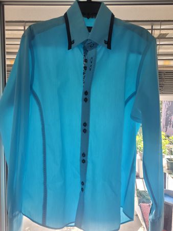 Two Boxs Paris Hemd Türkis Slim Fit Gr. L 100% Baumwolle(Cot