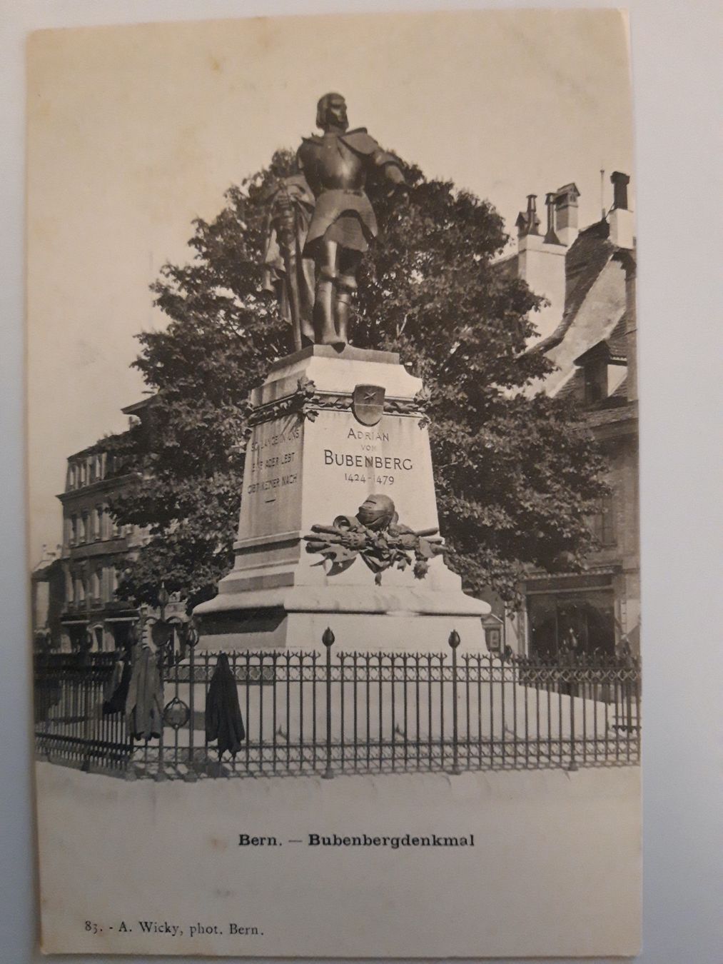 Ansichtskarten: Bern Bubenbergdenkmal – Gebraucht aus Sargans von nicsam1815