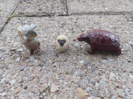 3 Tierfiguren Eule, Schaf, Schildkröte 🐢🐑🦉 Deko Figuren