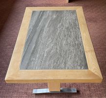 Massiver Holz Tisch mit Steinplatte 120 x 80 cm 
