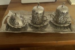 Kaffeeservice 2 Tassen mit Tablett, Zuckerdose neuwertig