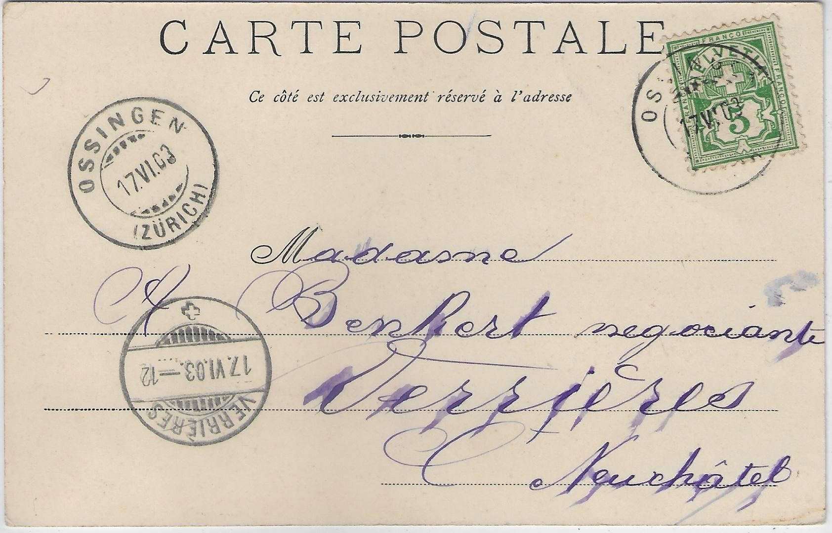 Cartes postales: Chalet dans les Alpes - Kühe, vaches – D'occasion à Ettingen par Kartenplanet 1