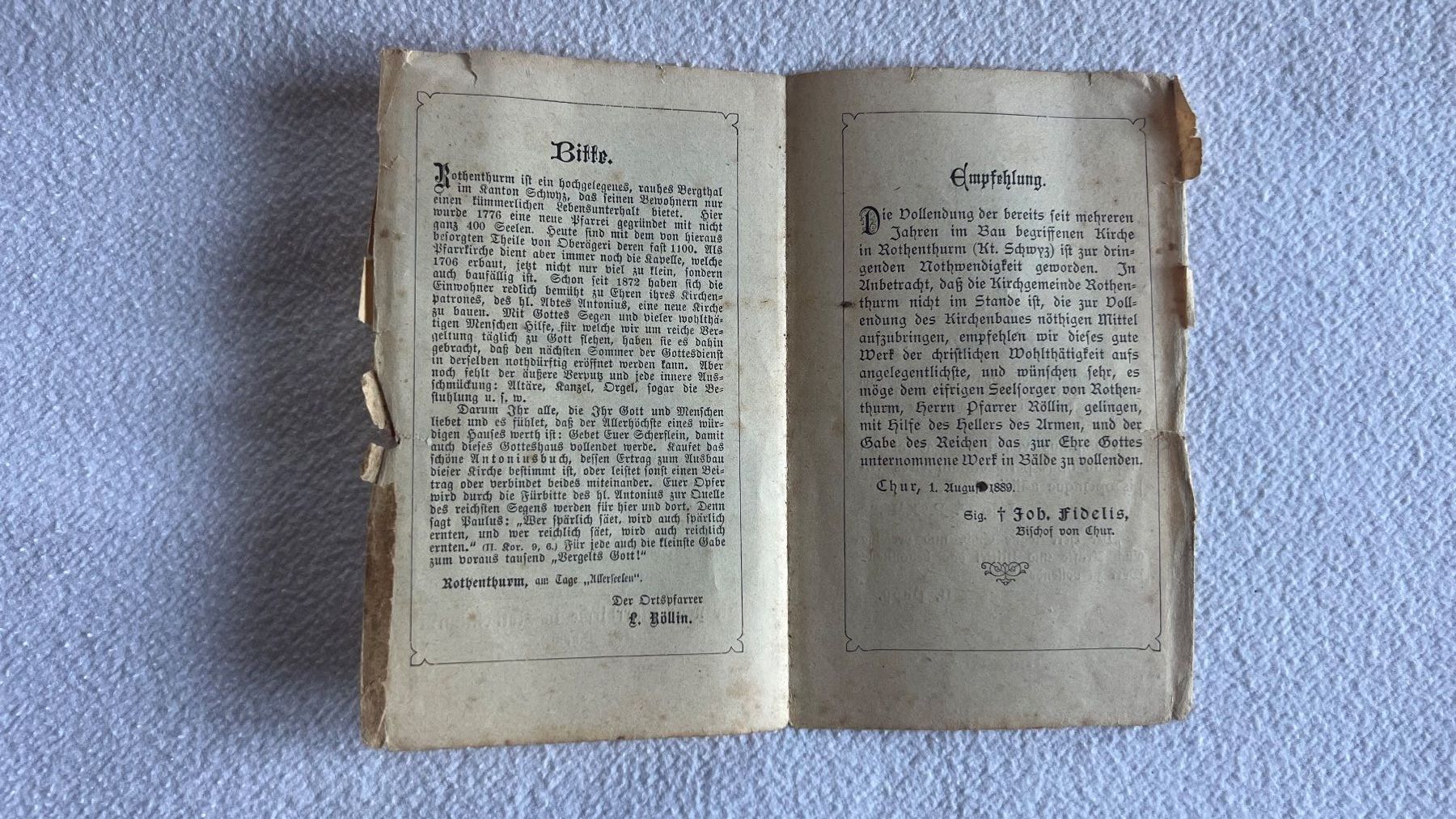 Libri: Antikes Gebetsbüchlein Rothenthurm,  1889 – Usato da Schübelbach venduto da Dolly990_2 1