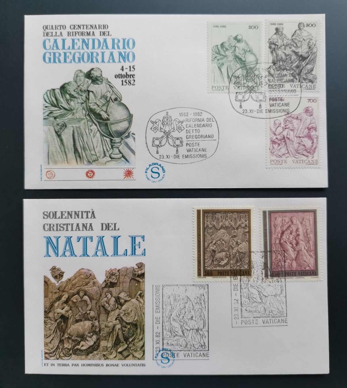 Tutti i francobolli: Vatikan Briefmarken 2 schöne FDC 1982 – Usato da Gümligen venduto da Fairseriver