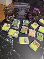Lot cartes (+600) Pokémon avec etb et deux tin (ouvertes)